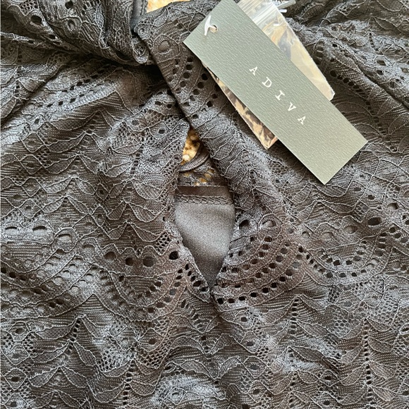 NWT Adiva Black Lace Long Sleeve Top | Women's XS - Picture 7 of 7